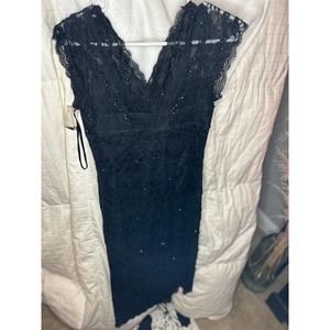 Marina Black sequin cocktail dress